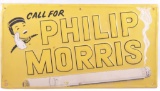 Vintage Philip Morris Embossed Advertising Metal Sign