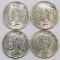 Lot of (4) 1923 S Peace Dollars.