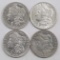 Lot of (4) Morgan Dollars.