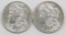 Lot of (2) 1896 P Morgan Dollars.