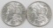 Lot of (2) 1887 P Morgan Dollars.