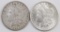 Lot fo (2) Morgan Dollars.