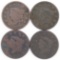 Lot of (4) U.S. Large Cents.