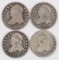 Lot of (4) Capped Bust Dimes.