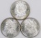 Lot of (3) Morgan Dollars.