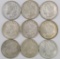 Lot of (9) Morgan Dollars.