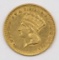 1857 $1 Large Head Indian Princess Gold.