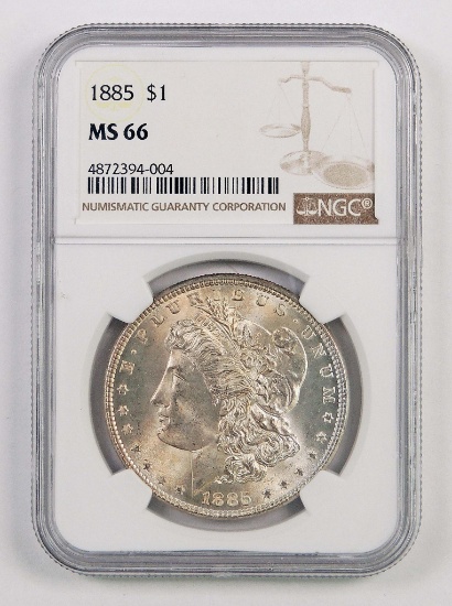 1885 P Morgan Silver Dollar (NGC) MS66.