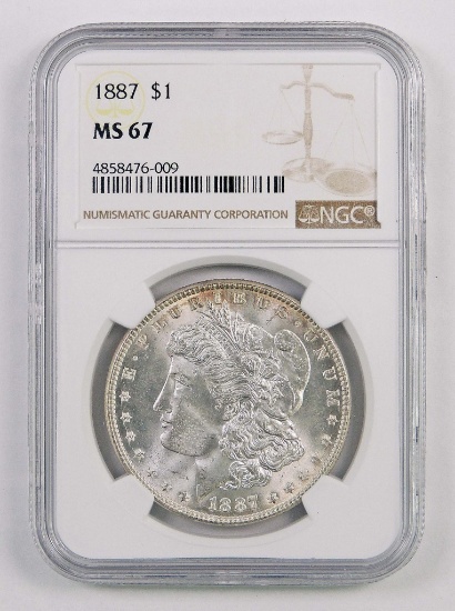 1887 P Morgan Silver Dollar (NGC) MS67.