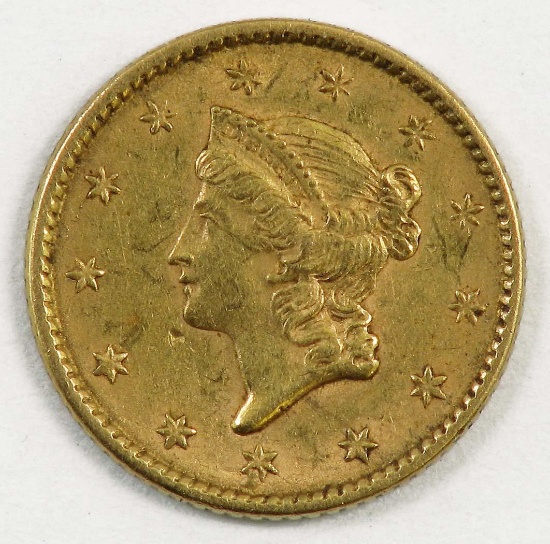 1852 $1 Liberty Head Gold.