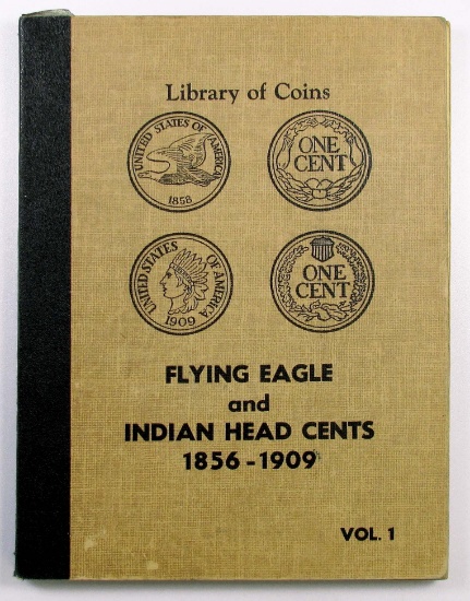 Lot of (45) Flying Eagle & Indian Head Cents in vintage Library of Coins Album.