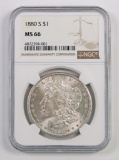 1880 S Morgan Silver Dollar (NGC) MS66.