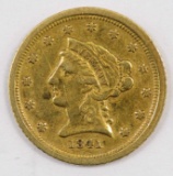 1841 Charlotte $2.50 Liberty Gold.