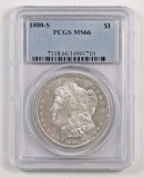 1880 S Morgan Silver Dollar (PCGS) MS66