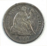 1862 Seated Liberty Half Dime.