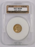 1914 D $2.50 Indian Gold NAC Holdered