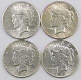 Lot of (4) 1926 P Peace Dollars.