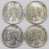 Lot of (4) 1923 S Peace Dollars.