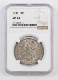 1831 Capped Bust Silver Half Dollar NGC MS62.