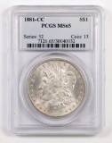 1881 CC Morgan Silver Dollar (PCGS) MS65.