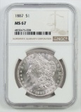 1887 P Morgan Silver Dollar (NGC) MS67.