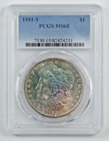 1881 S Morgan Silver Dollar (PCGS) MS65.