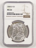 1884 O Morgan Silver Dollar (NGC) MS63.