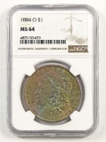 1884 O Morgan Silver Dollar (NGC) MS64.