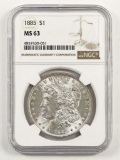 1885 P Morgan Silver Dollar (NGC) MS63.