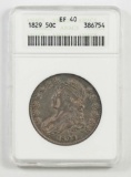 1829 CApped Bust Silver Half Dollar (ANACS) EF40.