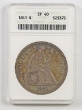 1841 Seated Liberty Silver Dollar (ANACS) EF40.