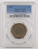 1837 Coronet Head Large Cent (NGC) VF25 Medium Letters.