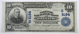 1902 $10 National Currency Note. Wheeling, West Virginia.