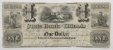 1840 $1 State Bank of Illinois, Lockport. Obsolete Note.