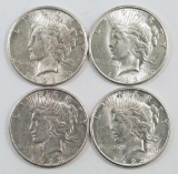 Lot of (4) 1923 S Peace Dollars.