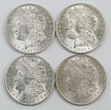 Lot of (4) 1921 P Morgan Dollars.