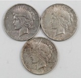 Lot of (3) 1922 P Peace Dollars.