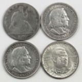 Lot of (4) U.S. Half Dollars.