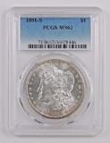 1881 S Morgan Silver Dollar (PCGS) MS62.