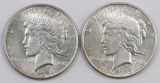 Lot of (2) Peace Dollars.