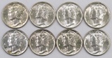 Lot of (8) Mercury Dimes.