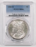 1883 S Morgan Silver Dollar (PCGS) MS61.