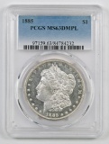 1885 P Morgan Silver Dollar (PCGS) MS63DMPL.