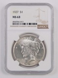 1927 P Peace Silver Dollar (NGC) MS63.