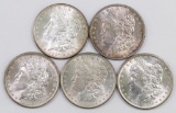 Lot of (5) Morgan Dollars.