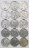 Lot of (15) Peace Dollars.