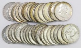 Lot of (35) Franklin Half Dollars 1948-1963 D.