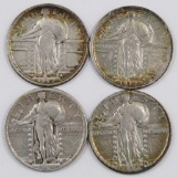 Lot of (4) Standing Liberty Quarters.