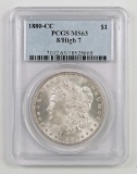 1880 CC Morgan SilverDollar. 8/High 7 (PCGS) MS63.