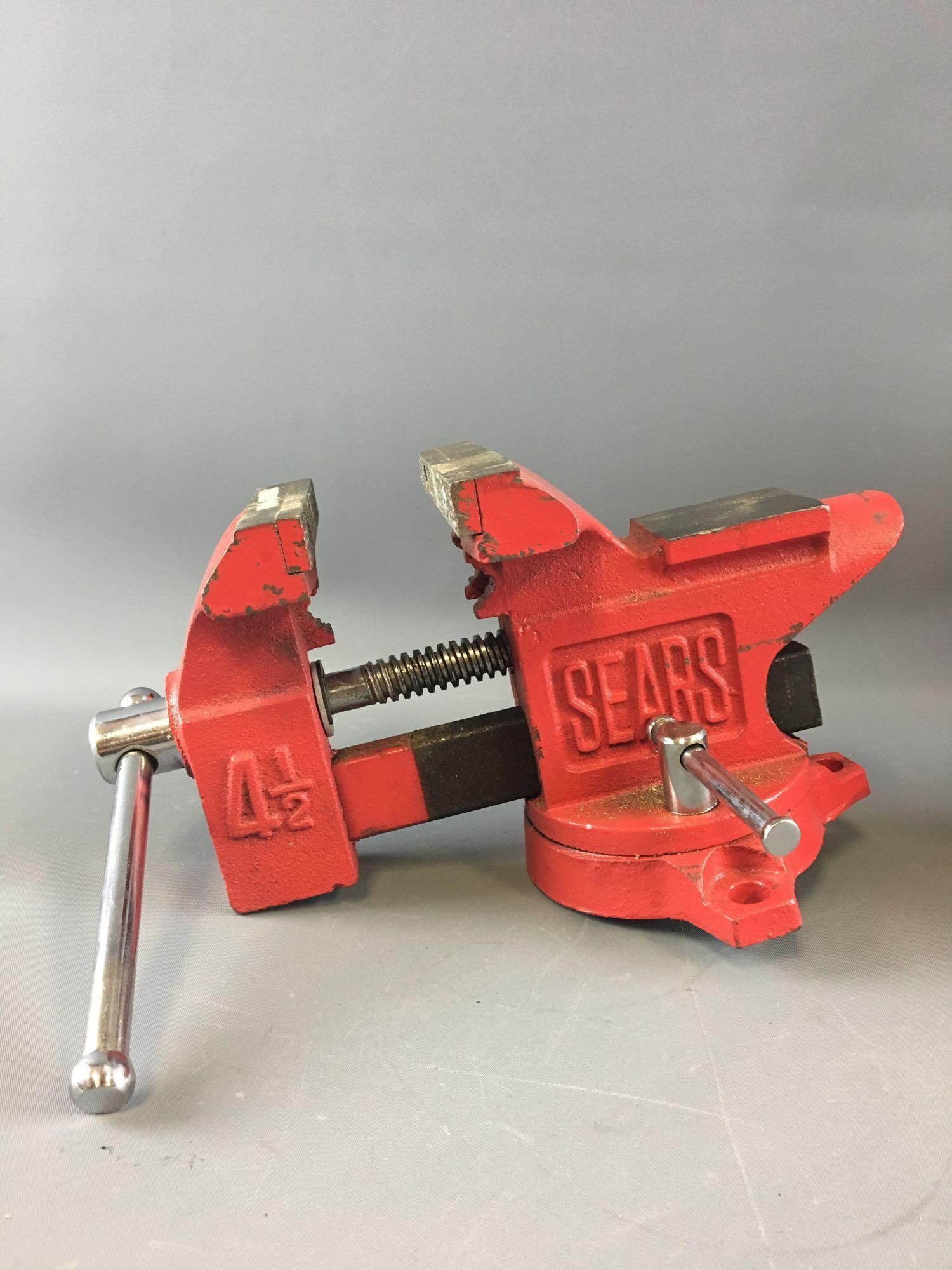 Sears 4 1 2 Inch Bench Vise With Swivel Base Art Antiques